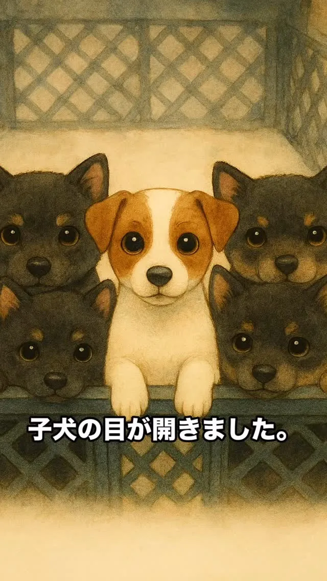 �子犬ちゃんたち、お目々が開きました！�