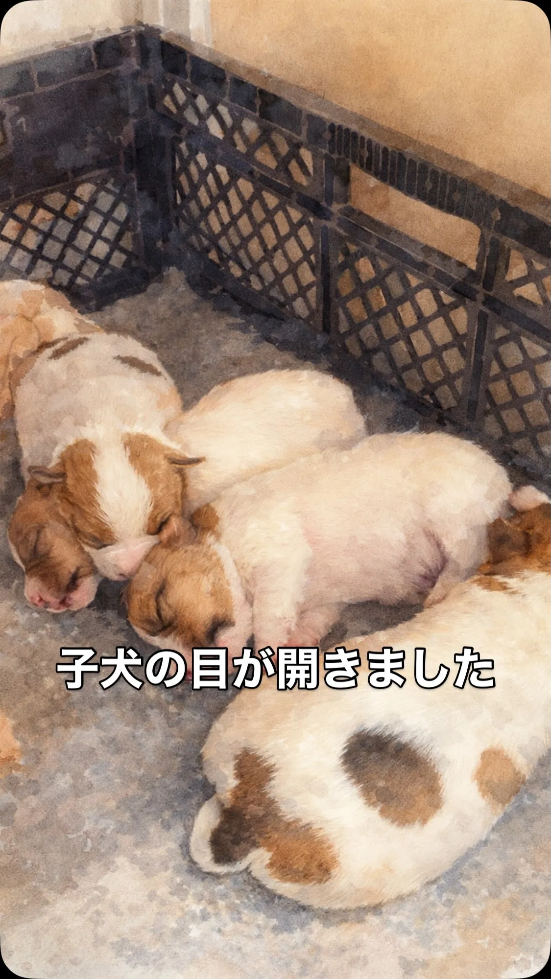 子犬たちの目が開きました👀✨